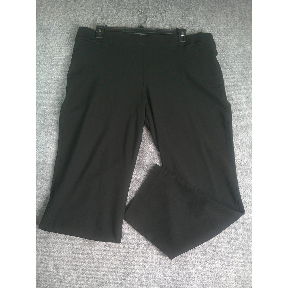 Liz Claiborne Women's Classic Black Wide Leg Dress Pants 20WS Stretch Trouser